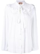 Nº21 Ruffle Detail Pussy Bow Shirt - White