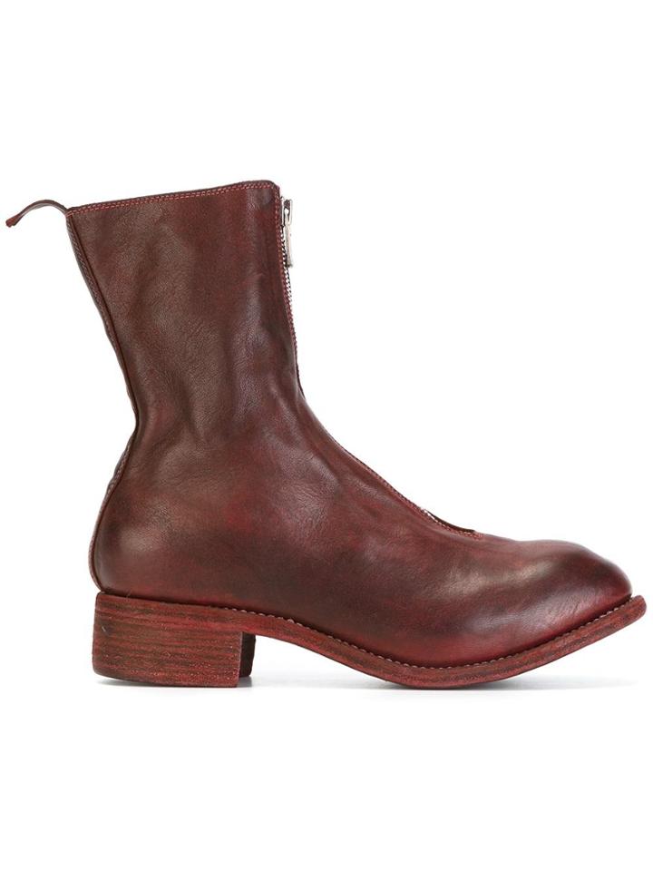 Guidi Zipped Boots - Red