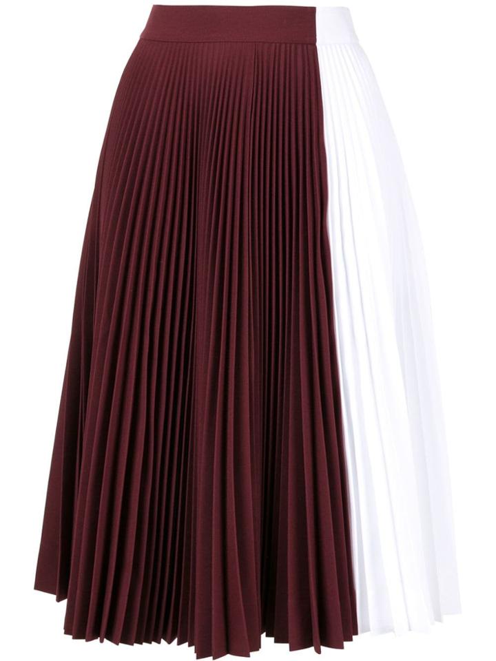 Calvin Klein 205w39nyc Colour Block Pleated Midi Skirt - White