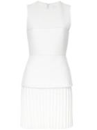 Dion Lee Pleated Mini Dress, Women's, Size: 12, White, Polyimide