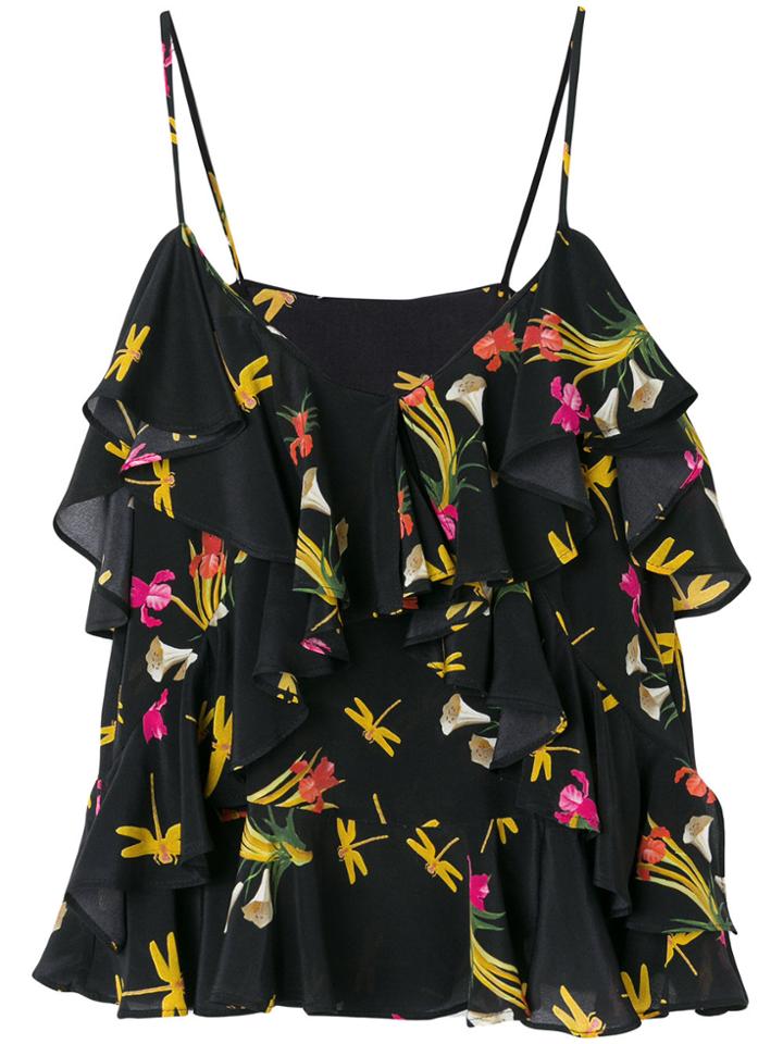 Vivetta Dgragonfly Frilled Top - Black