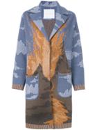 Giada Benincasa Volcano Pattern Knit Coat - Blue