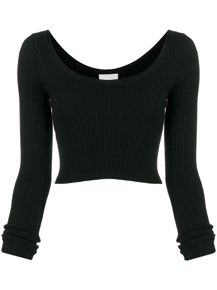 3.1 Phillip Lim Ribbed Cropped Top - Black
