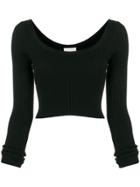 3.1 Phillip Lim Ribbed Cropped Top - Black