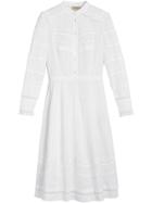 Burberry English Lace Detail Shirt Dress - White