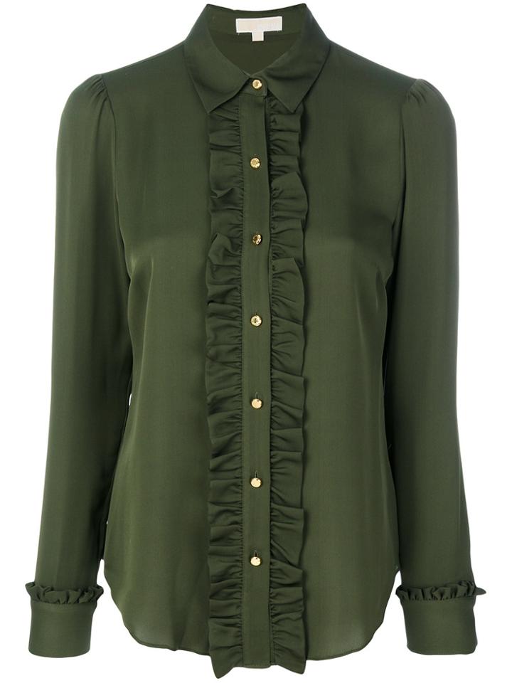 Michael Michael Kors Ruffle Trim Shirt - Green