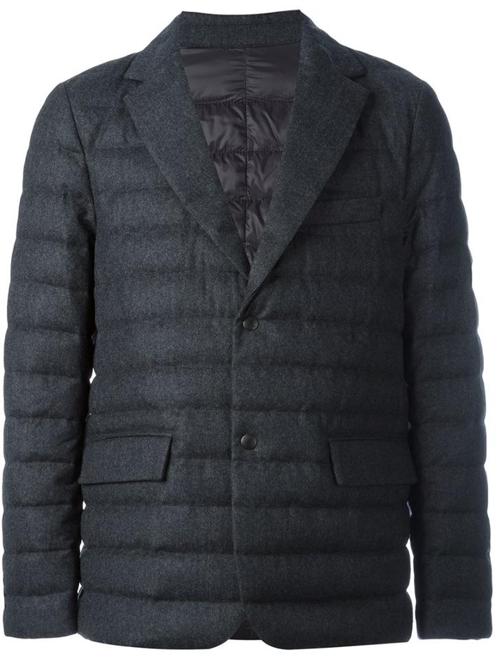 Moncler 'mayenne' Padded Jacket, Men's, Size: 1, Grey, Feather Down/polyamide/wool