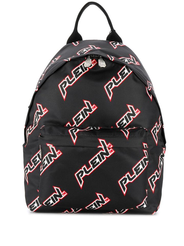 Philipp Plein All-over Logo Backpack - Black