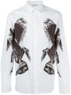 Neil Barrett Eagle Print Shirt, Men's, Size: 39, White, Cotton