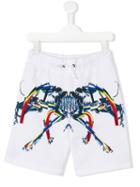 Marcelo Burlon County Of Milan Kids Printed Shorts, Boy's, Size: 10 Yrs, White
