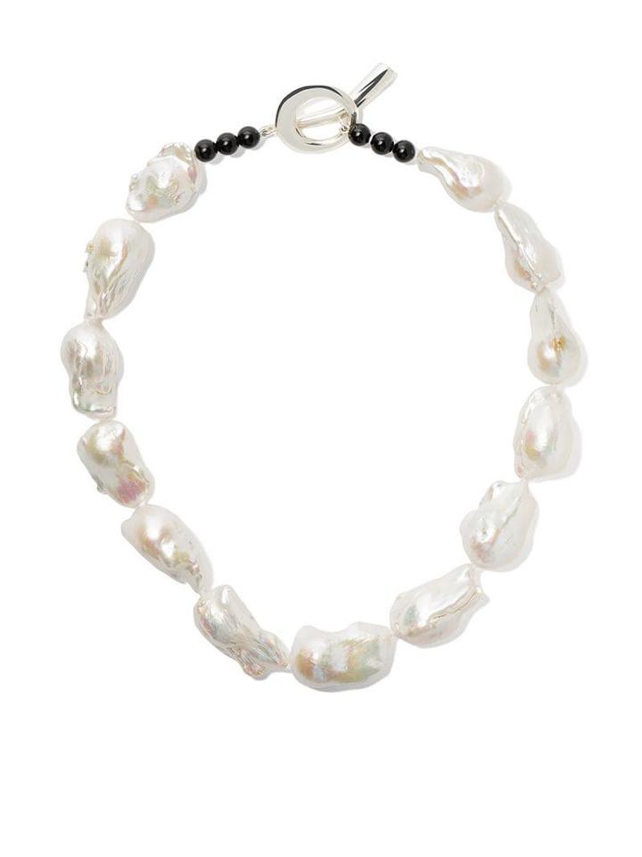 Sophie Buhai Baroque Pearl Collar - Silver
