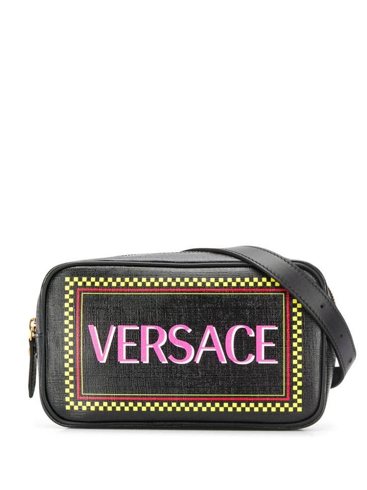 Versace 90s Vintage Logo Belt Bag - Black