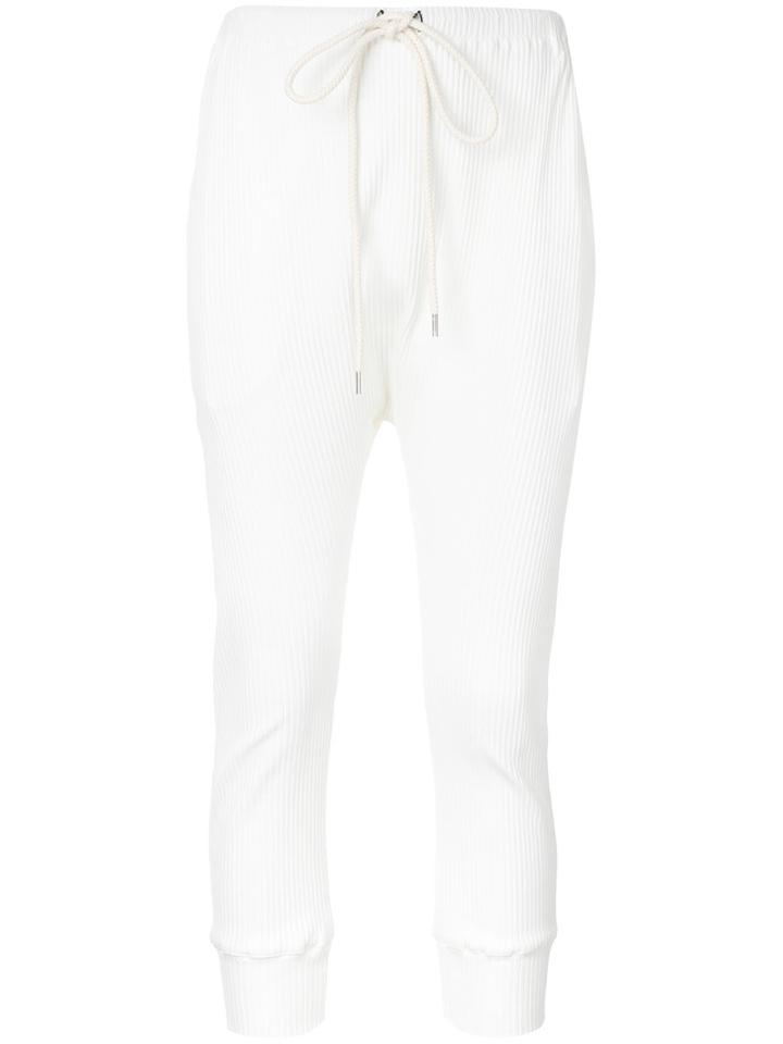 Bassike Cropped Trousers, Women's, Size: 6, White, Elastodiene/polyamide