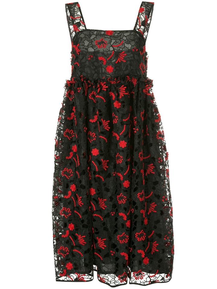 Shrimps Lucia Embroidered Full Dress - Black