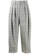 See By Chloé Cropped Plaid Trousers - Grey