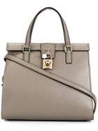 Dolce & Gabbana Dolce Tote, Women's, Grey, Leather/cotton/metal