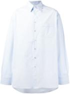 Raf Simons 'contrast Extra Big' Shirt, Men's, Size: 50, Blue, Cotton/polyurethane