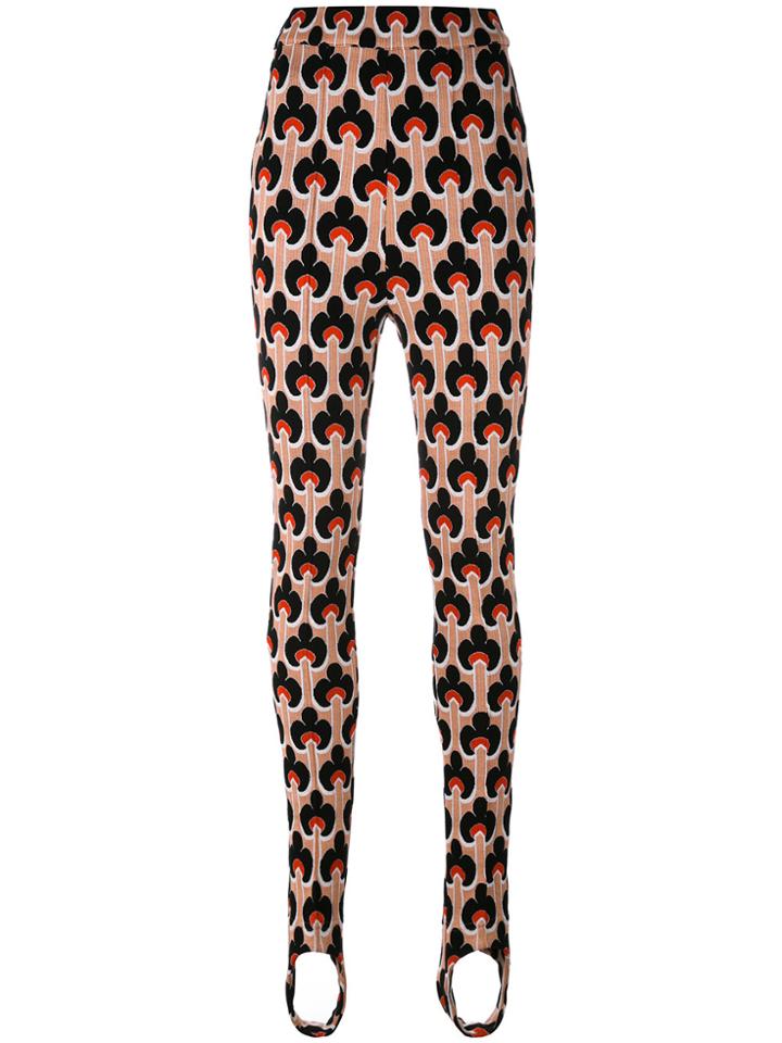 Marni 'portrait' Printed Leggings - Pink & Purple
