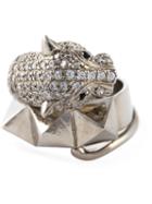 Iosselliani 'metal Instinct' Cheetah Ring, Women's, Size: 54, Metallic