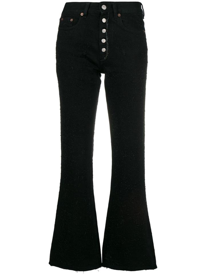 Mm6 Maison Margiela Flare Cropped Jeans - Black