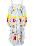 Yuliya Magdych Floral Embroidered Dress - Blue