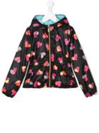 Moschino Kids Heart Print Rain Jacket, Girl's, Size: 10 Yrs, Black