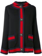 Gucci - Stripe Panel Hooded Jacket - Women - Silk/acrylic/plastic/glass - 40, Black, Silk/acrylic/plastic/glass