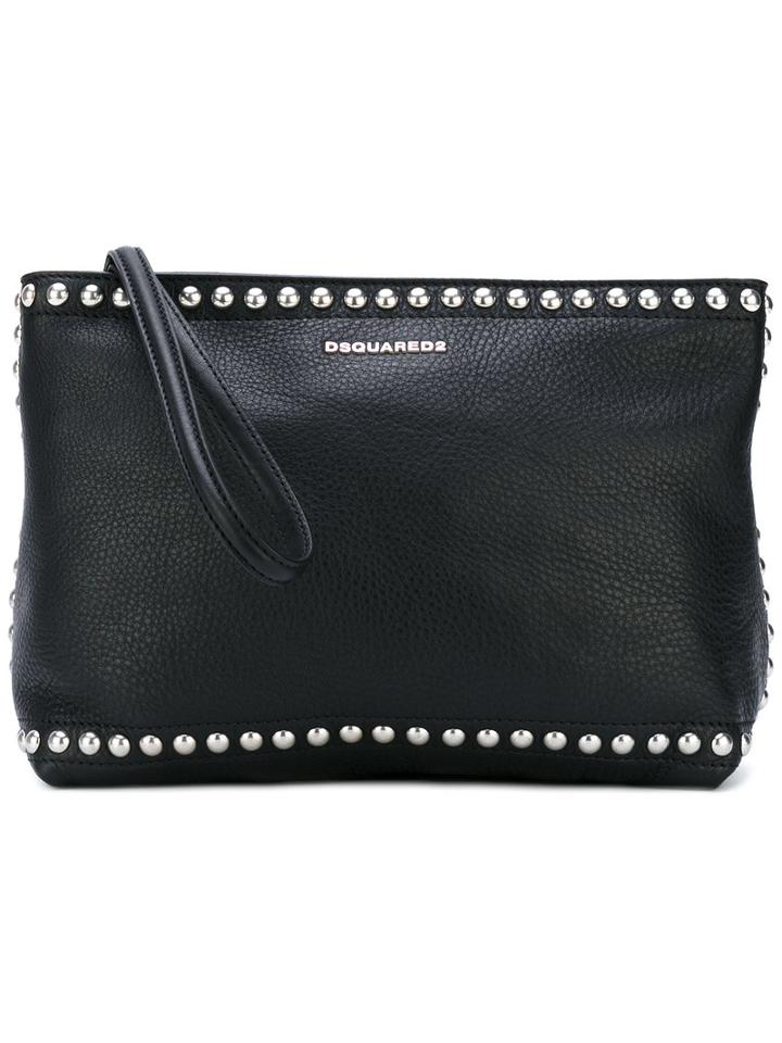 Dsquared2 - Studded Clutch - Women - Calf Leather/metal - One Size, Black, Calf Leather/metal