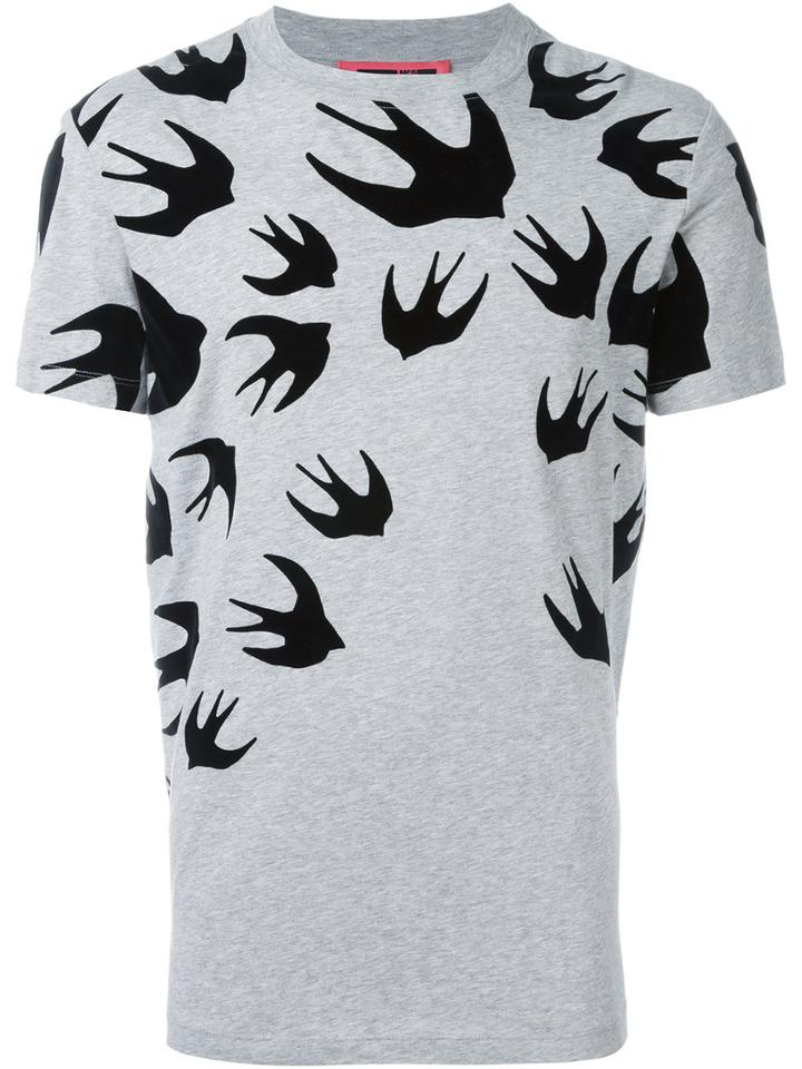 Mcq Alexander Mcqueen - 'swallow' T-shirt - Men - Cotton - L, Grey, Cotton