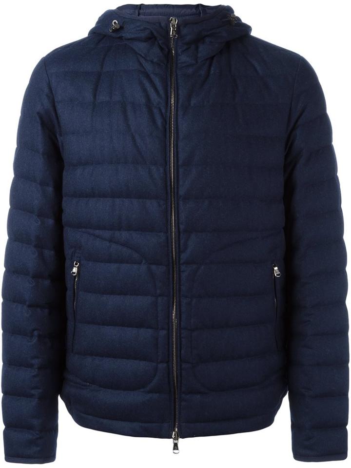 Moncler 'blanchard' Jacket, Men's, Size: Xxl, Blue, Feather Down/polyamide/wool