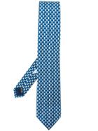 Salvatore Ferragamo Lion Print Neck Tieo - Blue