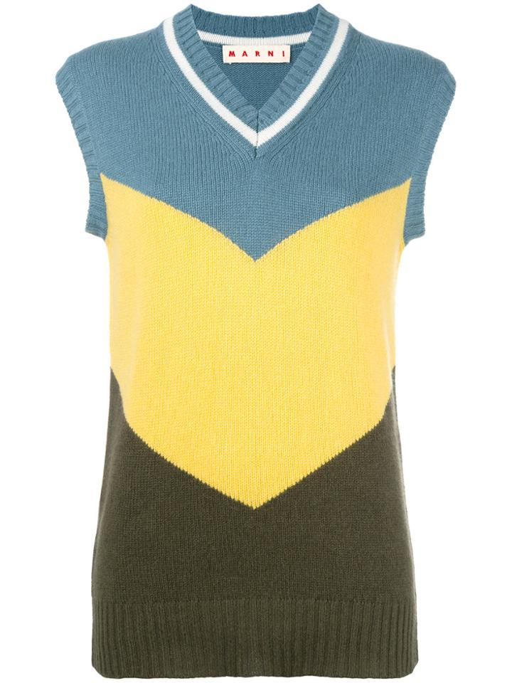 Marni Cashmere Sleeveless Knitted Top - Multicolour