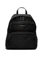 Prada Black Logo Plaque Backpack