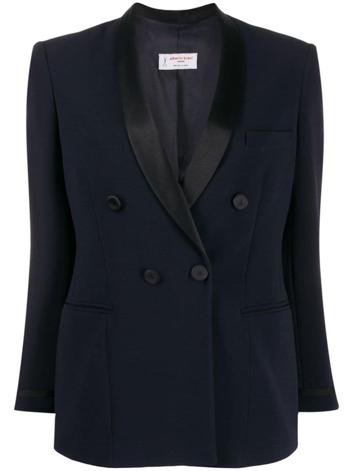 Alberto Biani Fitted Double-breasted Blazer - Blue