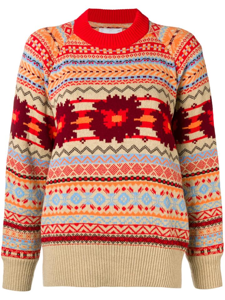 Sacai Open Back Sweater - Nude & Neutrals