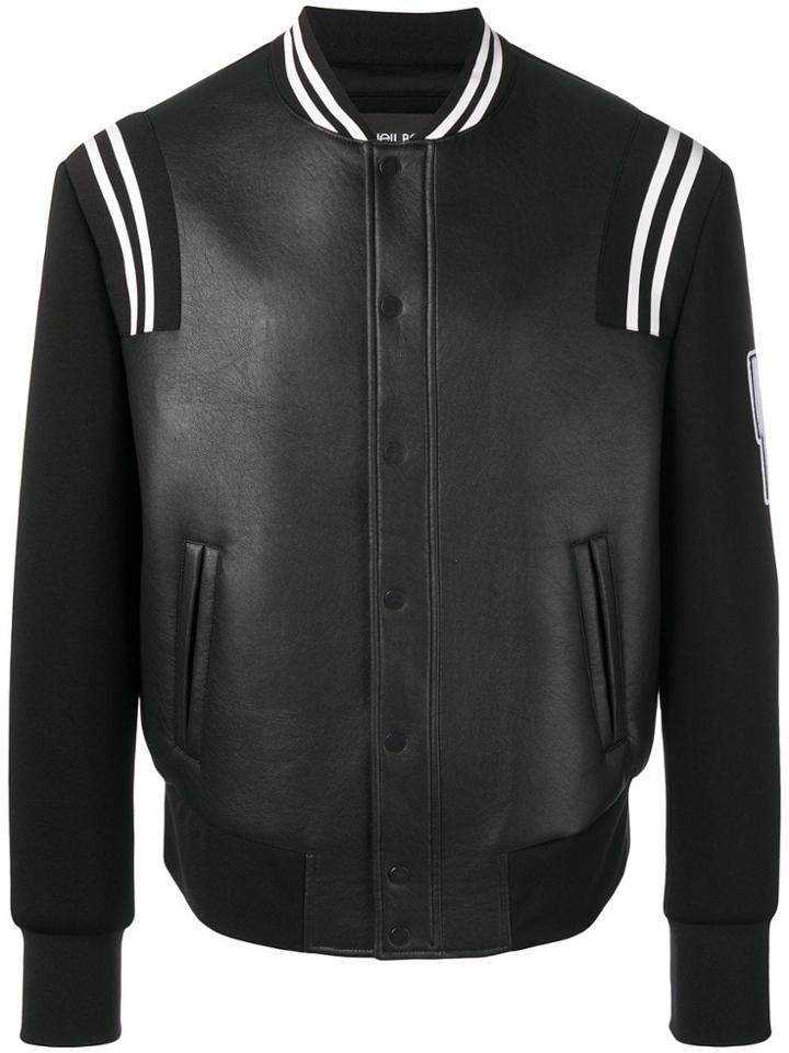 Neil Barrett Logo Sleeve Varsity Jacket - Black