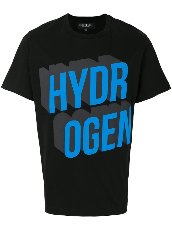 Hydrogen Short Sleeved Logoed T-shirt - Black