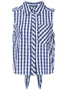 Milly - Sleeveless Striped Shirt - Women - Cotton - 2, Blue, Cotton