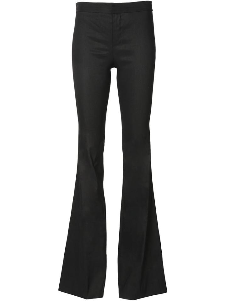 Derek Lam 10 Crosby Flared Trousers, Women's, Black, Linen/flax/polyester/spandex/elastane