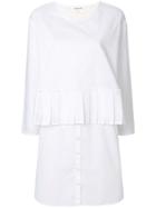 Semicouture Pleated Shirt Dress - White