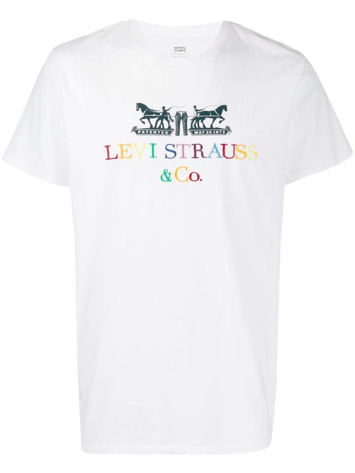 Levi's Logo Embroidered T-shirt - White