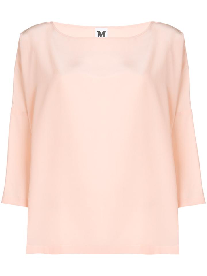 M Missoni Draped Flared Blouse - Pink & Purple