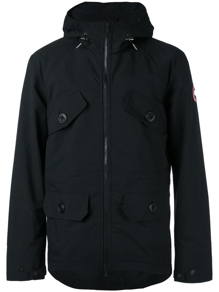 Canada Goose Hooded Jacket, Men's, Size: Small, Black, Nylon/polyester/feather Down