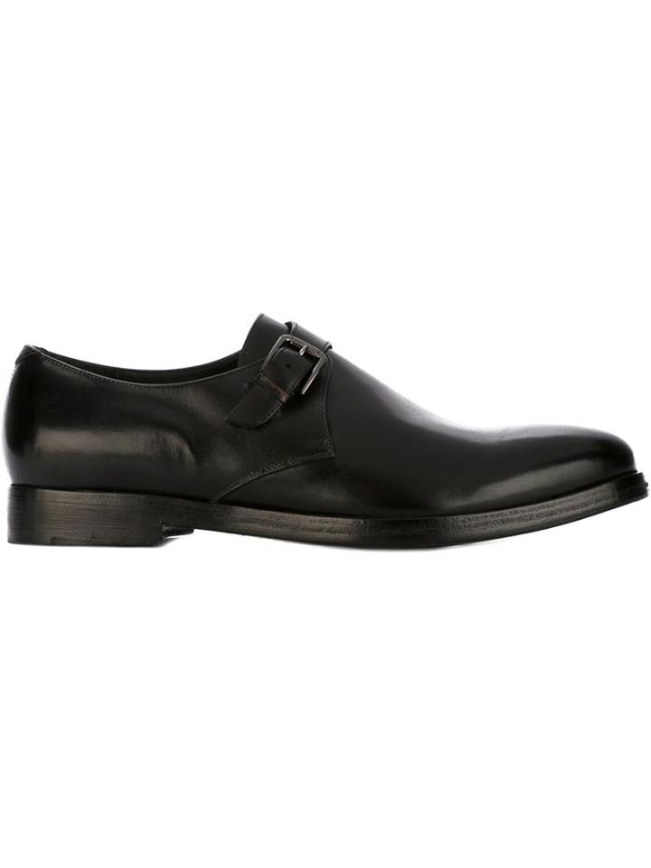 Alberto Fasciani Classic Monk Shoes, Men's, Size: 42.5, Black, Leather