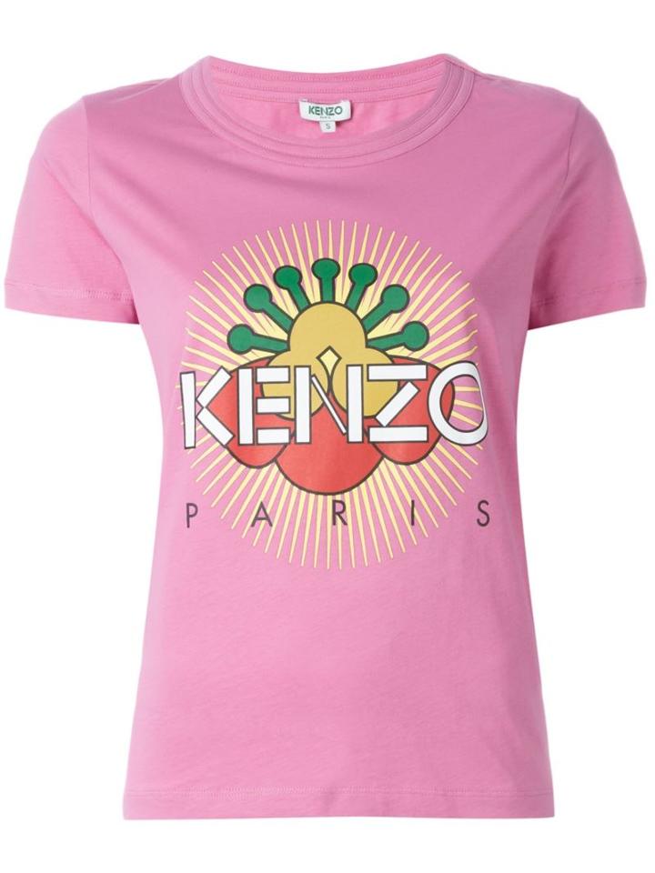 Kenzo Sun Logo Print T-shirt, Women's, Size: L, Pink/purple, Cotton