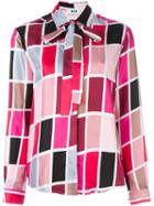 Msgm Printed Neck Tie Blouse