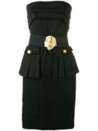 Chanel Pre-owned Strapless Belted Short Dress - Black