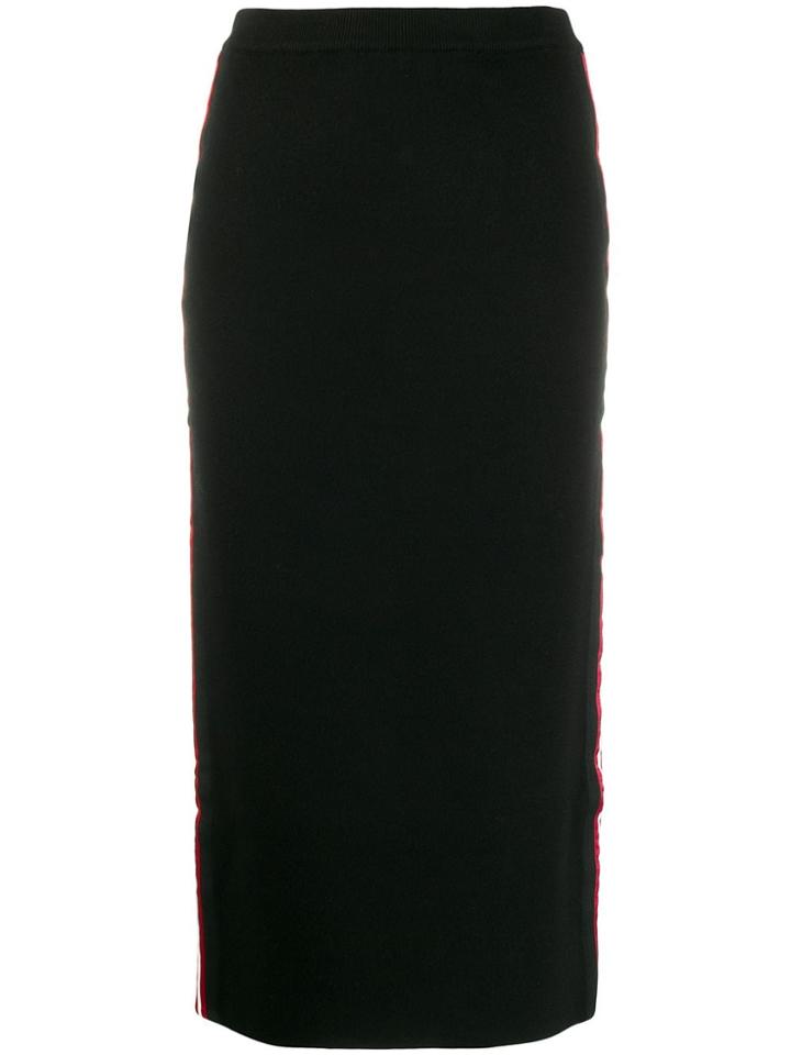 Ermanno Ermanno Fitted Side Stripe Skirt - Black