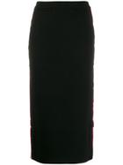 Ermanno Ermanno Fitted Side Stripe Skirt - Black