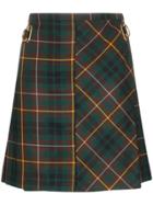 Burberry Tartan Wool Mini Kilt - Green